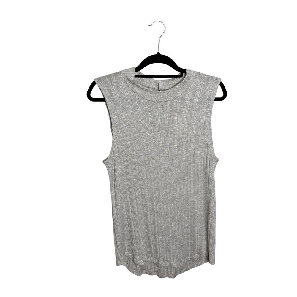 NWT Anthropologie Pure & Good Mock Neck Grey Sleeveless Sweater Tunic Women's XL